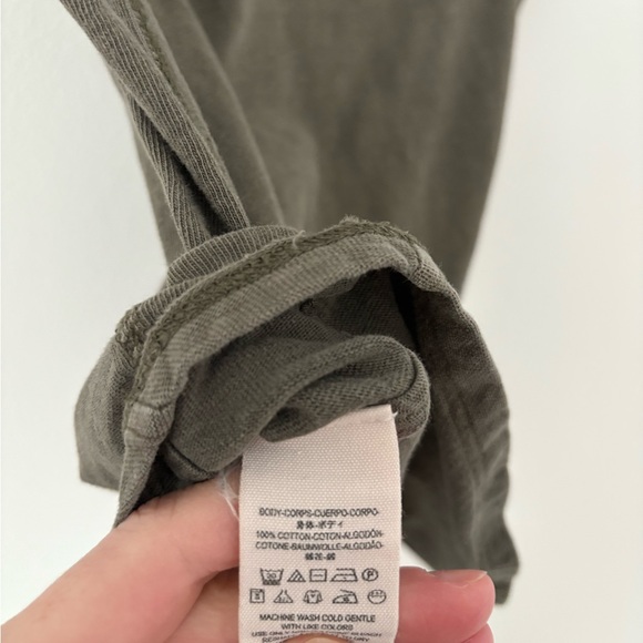 We The Free Olive Green Go To Crewneck Cotton Muscle Tee Tank Top Size XS - Picture 7 of 7